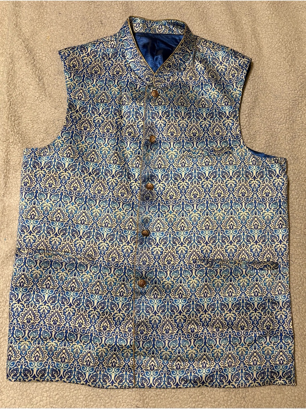 Men's Gold Brocade Vest